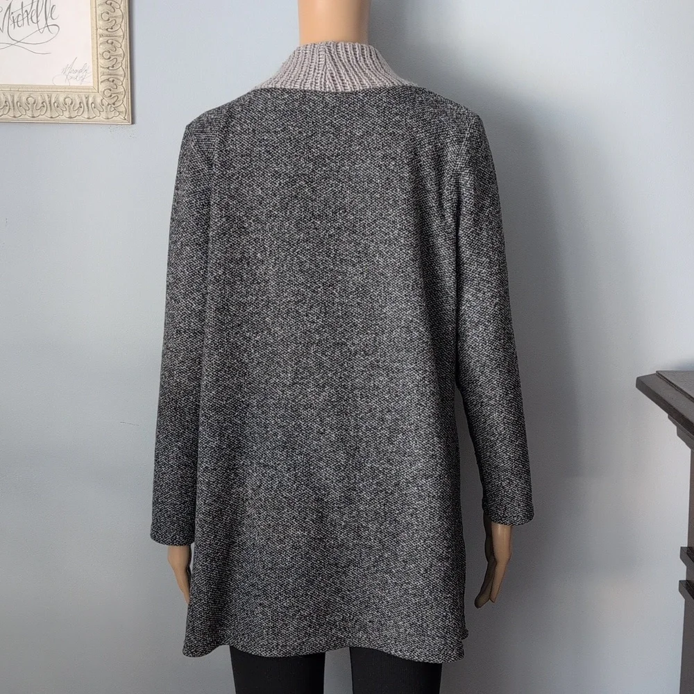 Trisha Tayler Lagenlook Patchwork Houndstooth Knit Tunic Sweater Size L - Picture 7 of 15